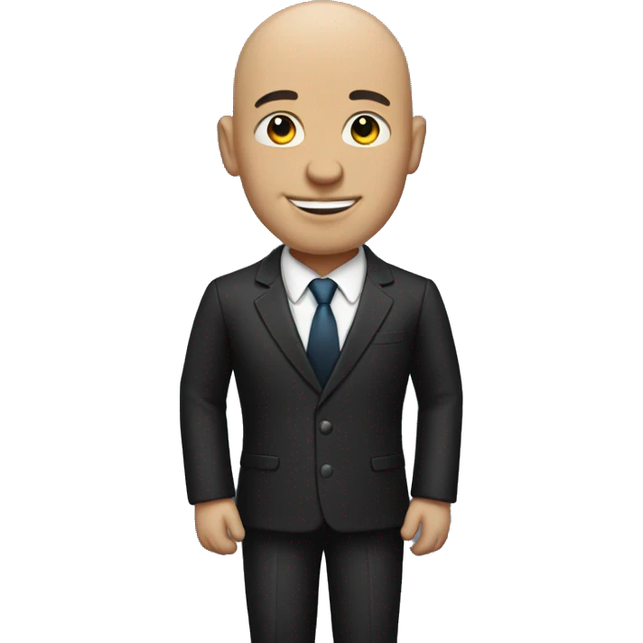bald man in formal suit emoji