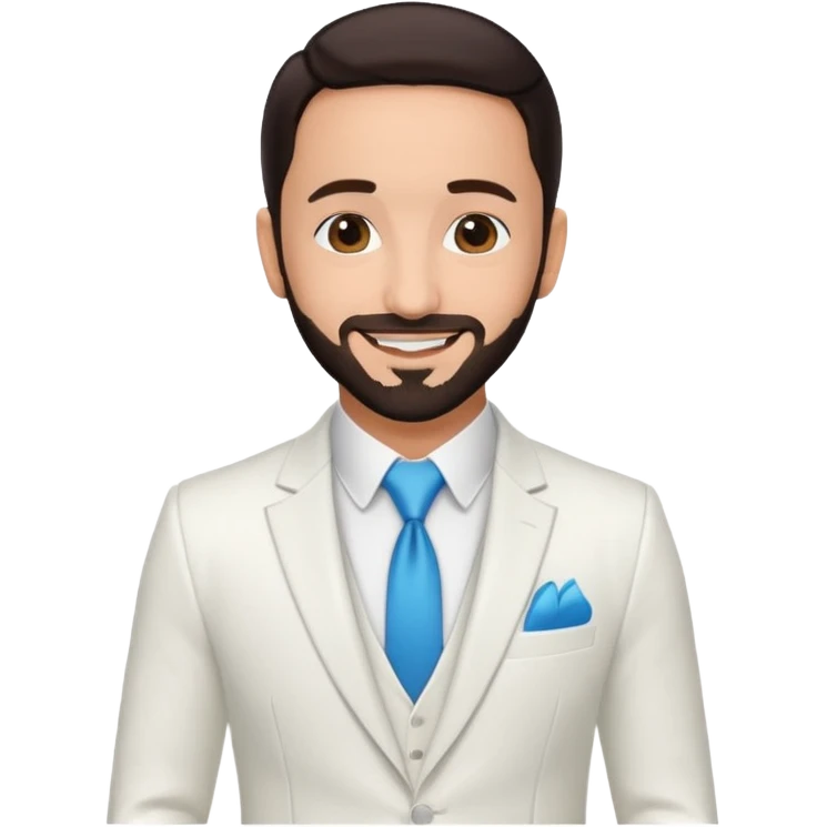 AJ McLean with white suit, dark brown hair emoji