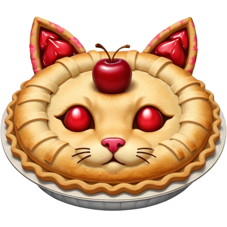 cherry pie with cat ears emoji