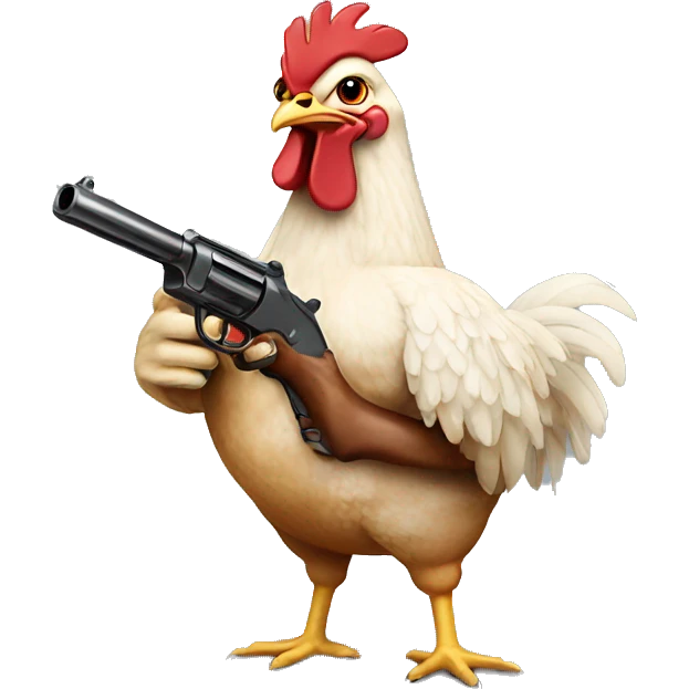 chicken holding a gun emoji