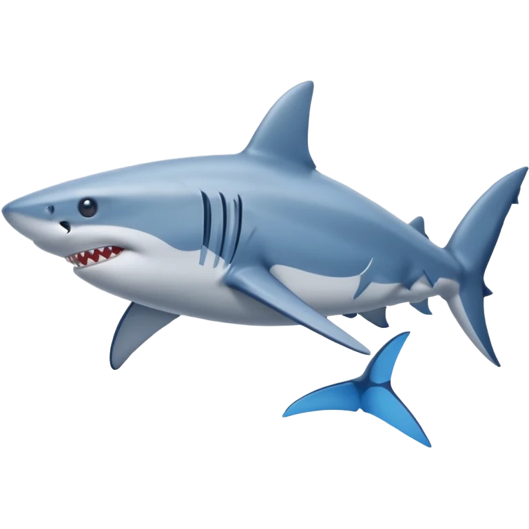 Give me a shark and put blue Nike shoes on the fins of the shark emoji