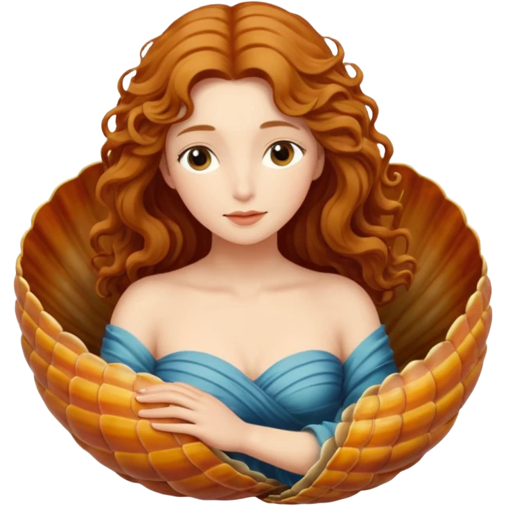 Soft, nurturing, or a bit shy. Very polite and kind. woman in a shell like venus by boticelli
more dinamic emoji  emoji