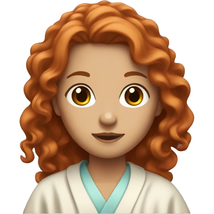 red-haired girl with long wavy hair in a robe emoji