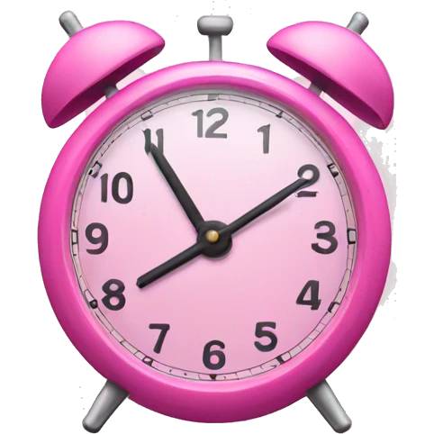 pink clock emoji