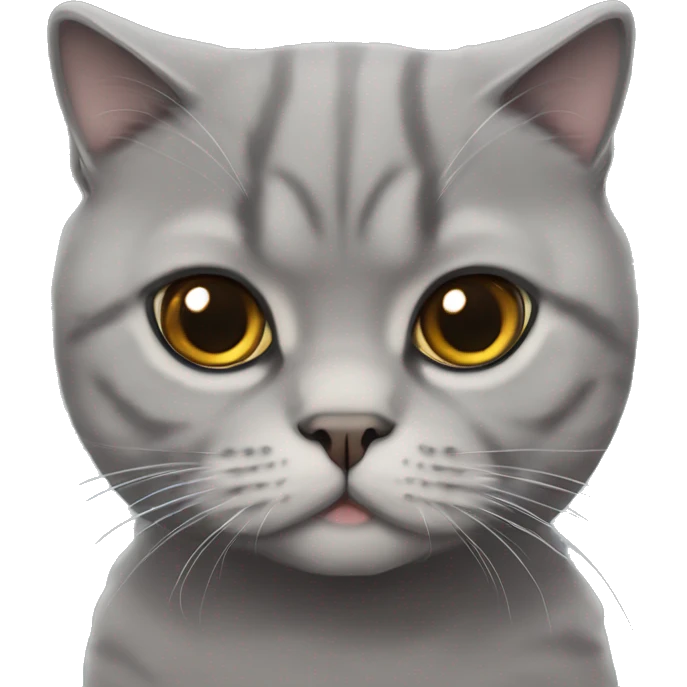 grey scottish fold cat  emoji