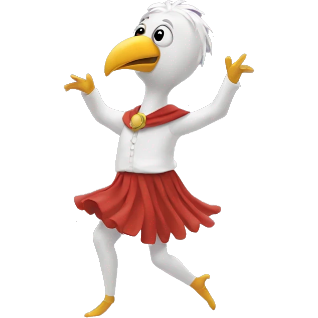 Dancing ￼bird emoji