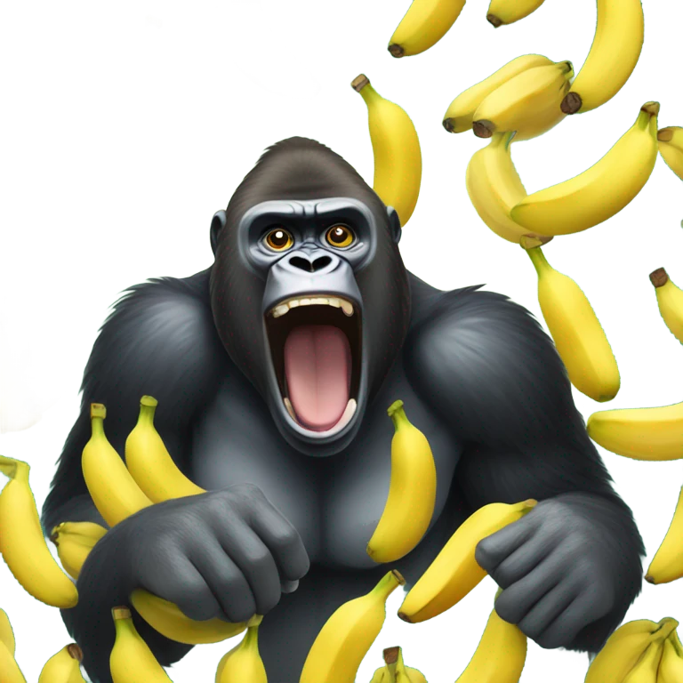 Gorilla going bananas with banana  emoji