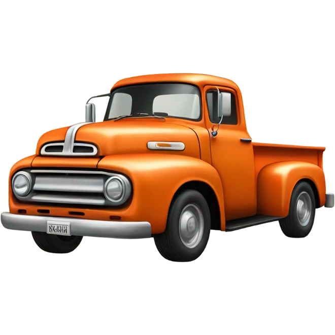 Vintage orange truck  emoji