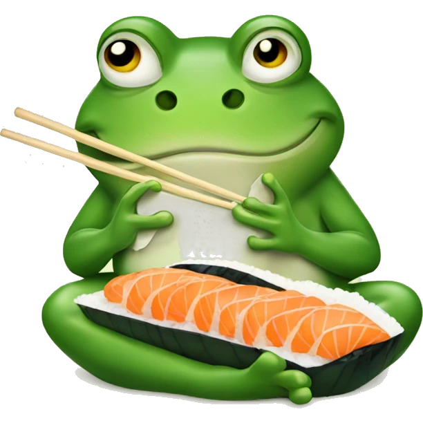 frog eating sushi emoji