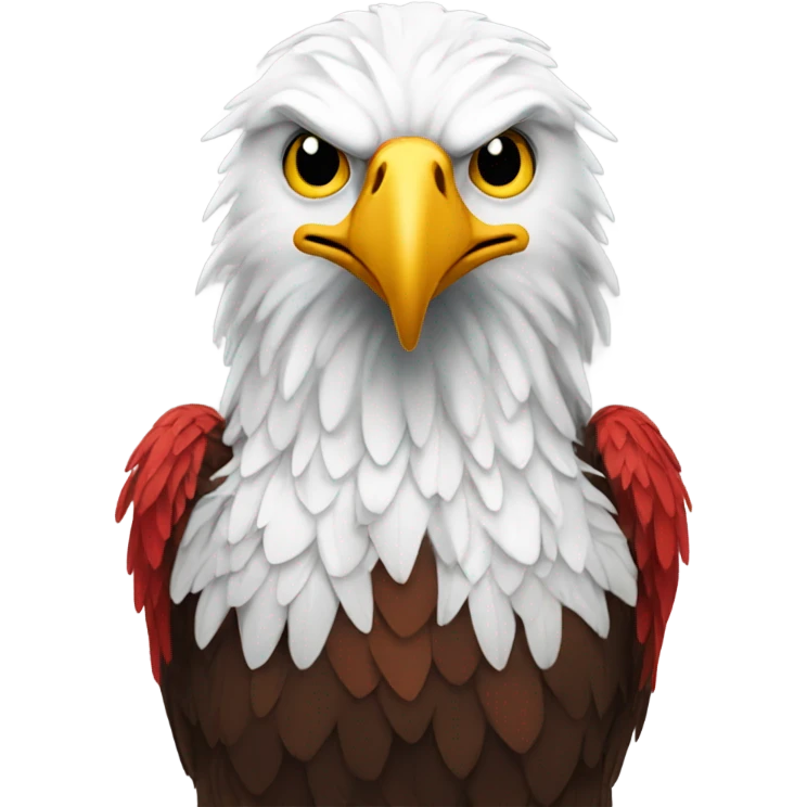An eagle with red and white colors  emoji