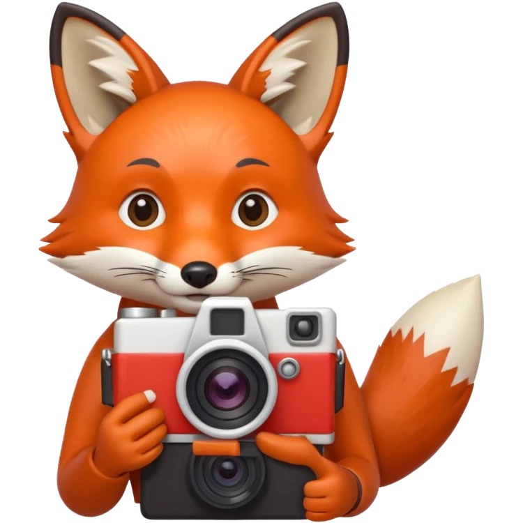 red fox white camera emoji