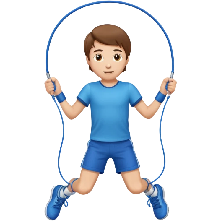 Boy with Skipping Rope overhead pose emoji