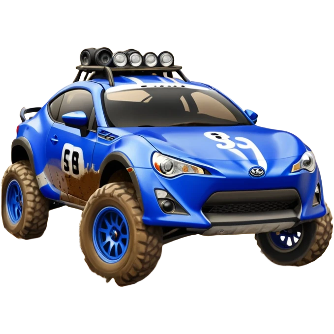 Dirty animal 2013 scion fr-s ultramarine off road 4wd monster Baja dessert stadium racer number 86 with long travel suspension  emoji
