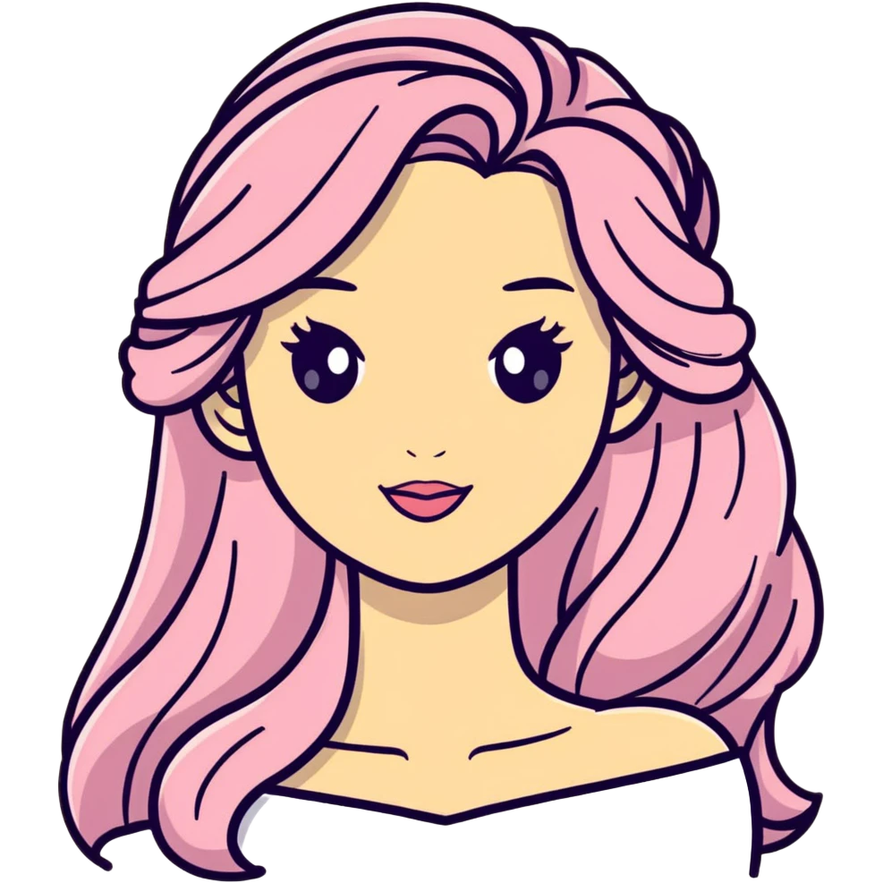 Disney princess face with long hair emoji
