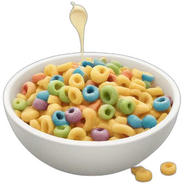 Rainbow cereal with milk  emoji