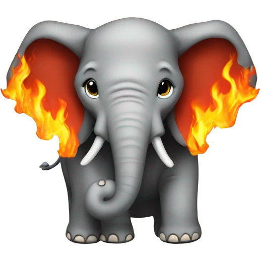 Elephant on flames emoji