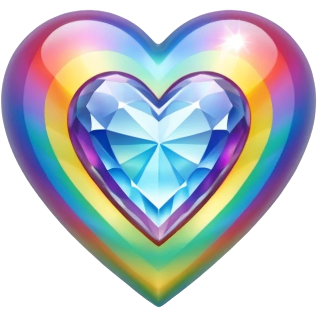 heart with a crystal rainbow pattern emoji