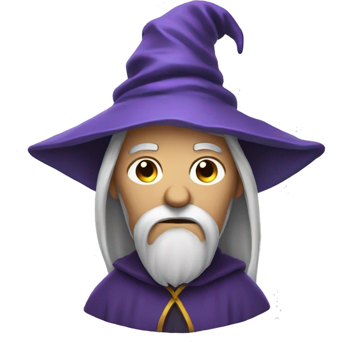 sad wizard with a big frown emoji