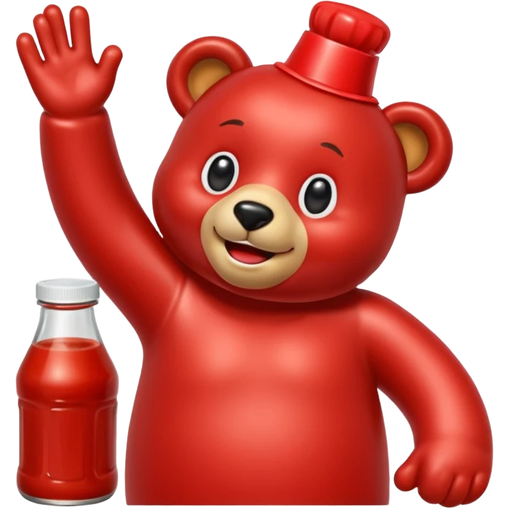 Make an emoji out of a ketchup bear. emoji