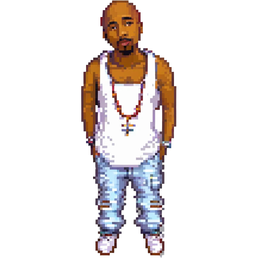 2Pac в полный рост, no background emoji