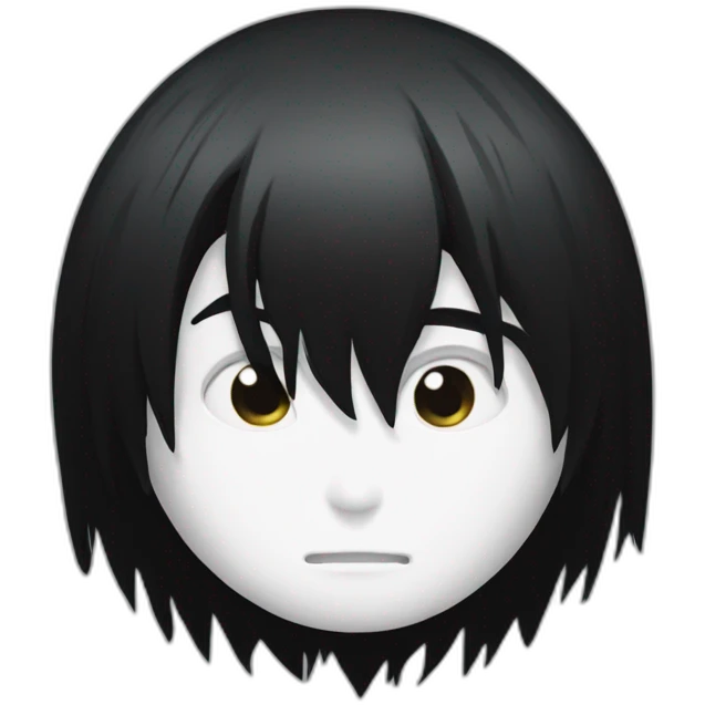 L Death Note, white face, black hair emoji