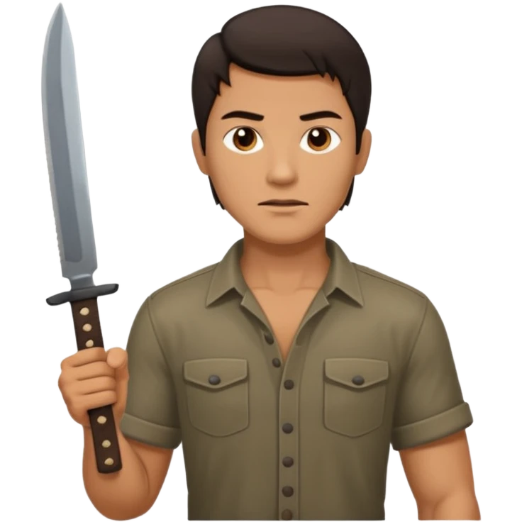 Un señor guapo con un machete emoji