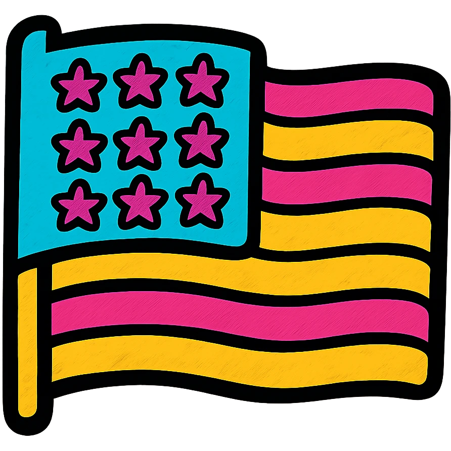 USA flag, classic style, vibrant colors, bold and clear emoji