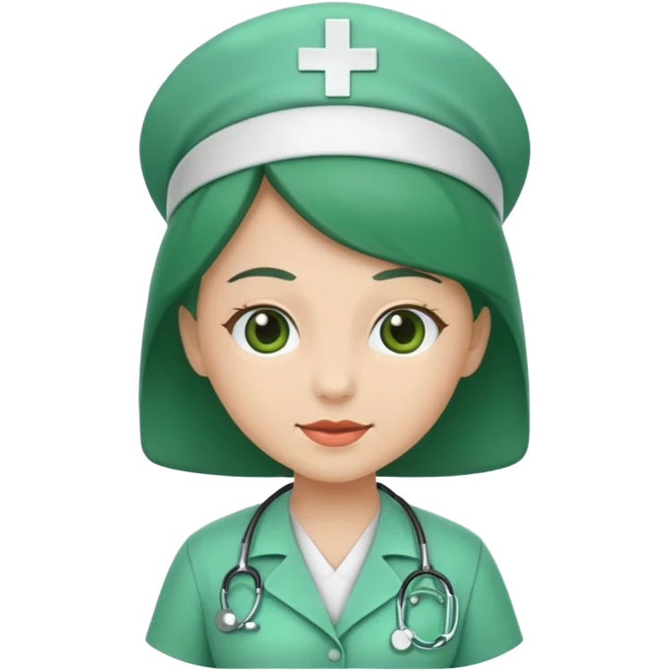 green dressed nurse emoji