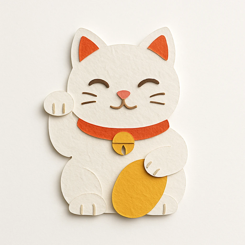 white lucky cat emoji
