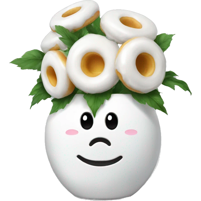 white donut vase emoji