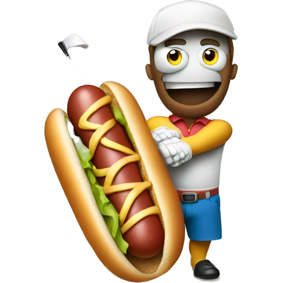 Hotdog playing golf emoji