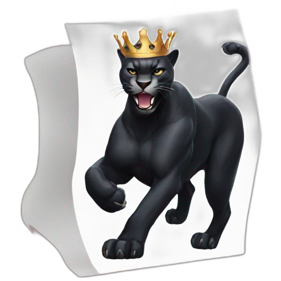 Black Panther roaring wearing crown emoji