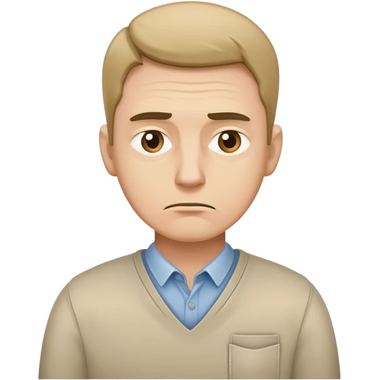 sad man with empty, turned-out pockets, neutral background emoji