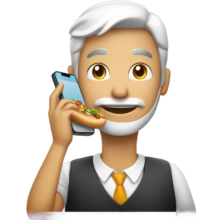 Ordering food via phone. emoji