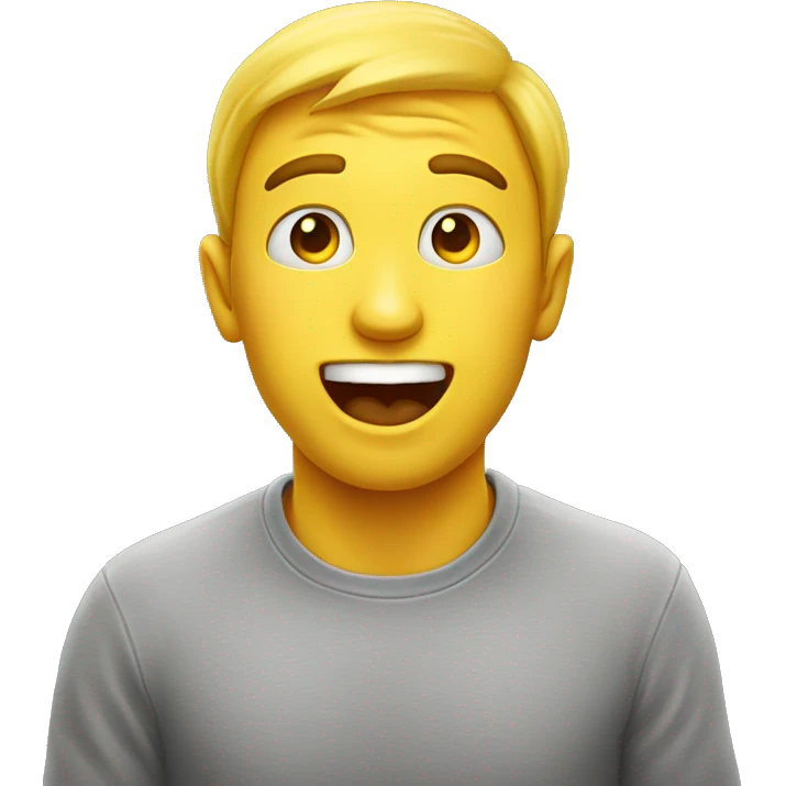 A yellow, round-headed emoji that is drooling and its eyes are wide open with surprise and happiness. emoji