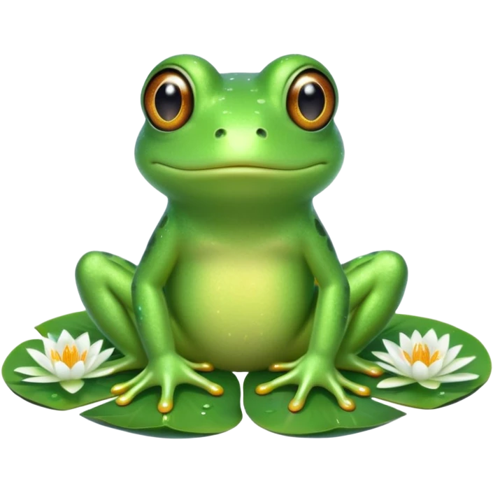 Glitter Green Frog cute emoji