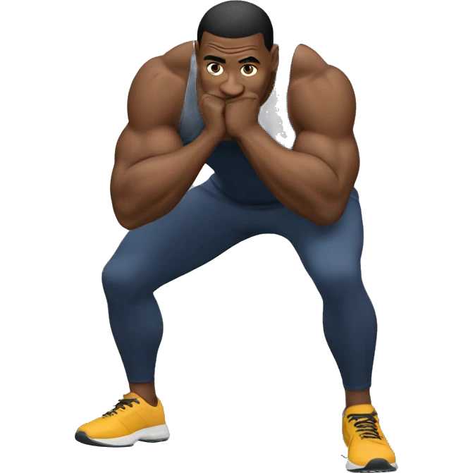 a man doing squat (gym) emoji