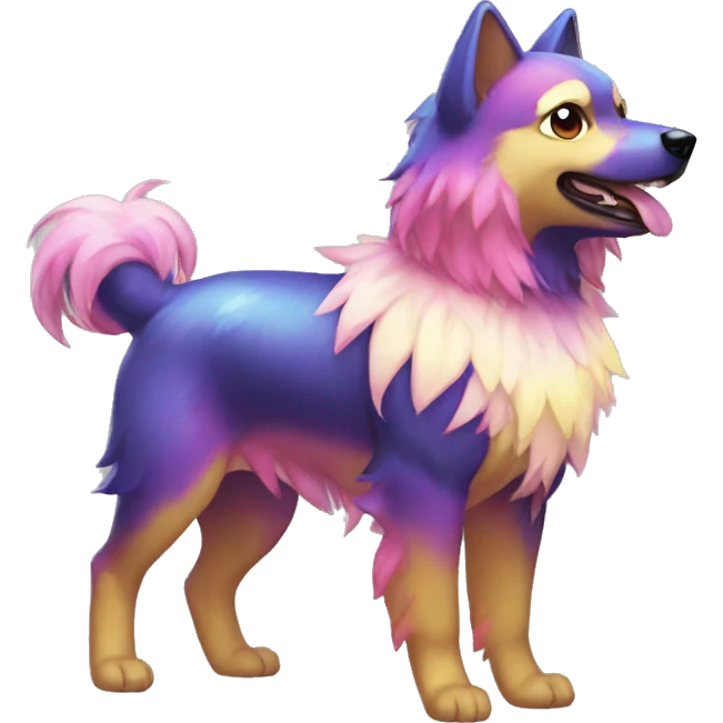 Colorful Gardient Shiny Electric Dog Pokémon emoji