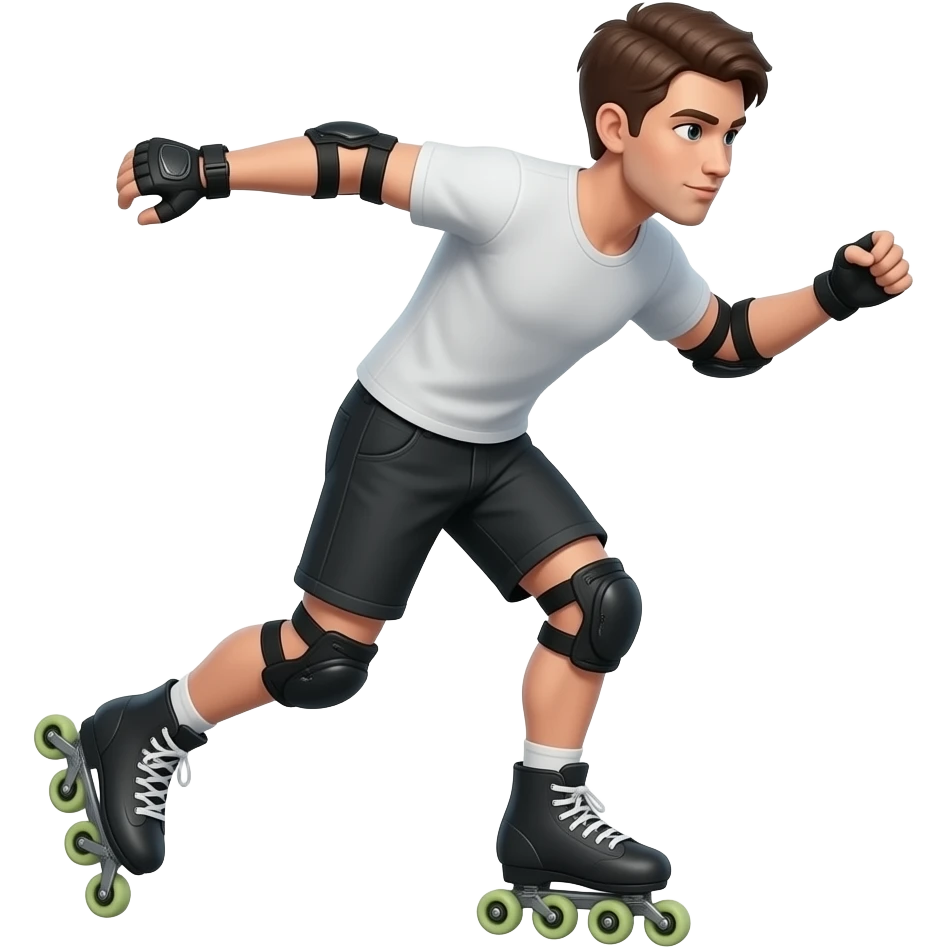 Patinaje artistico sobre ruedas sin protecciones emoji