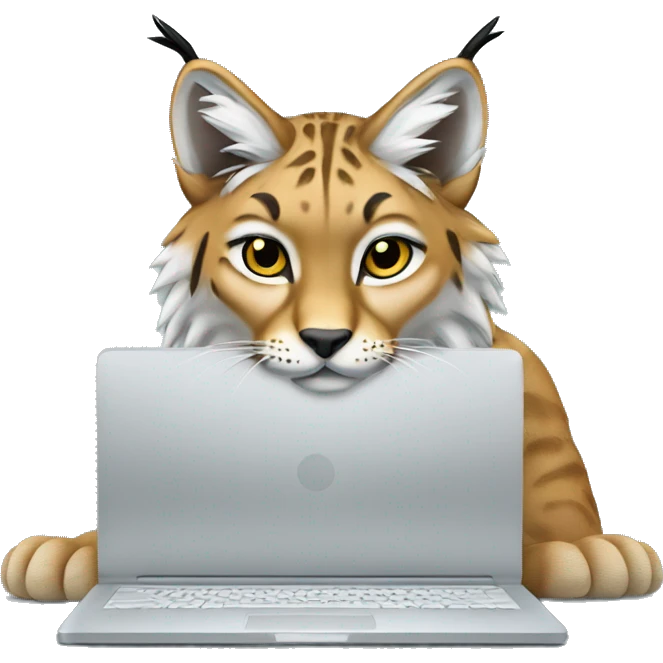A lynx with a laptop emoji