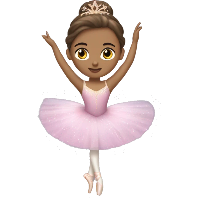 A sugar plum fairy ballerina performing in the nutcracker ballet brown hair emoji
