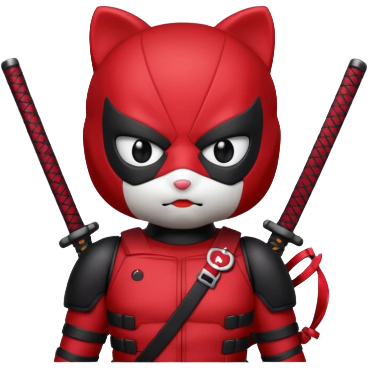 Hello kitty being deadpool emoji