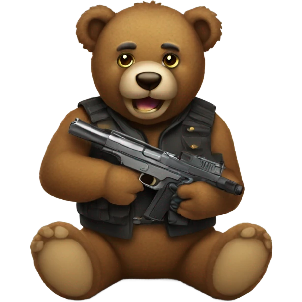 Teddy Bear with a gun emoji