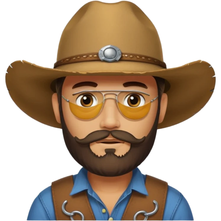 bearded cowboy with eyes patch emoji