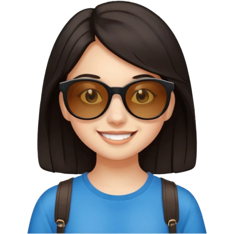 ragazzina di 16 anni mora con occhiali scuri emoji