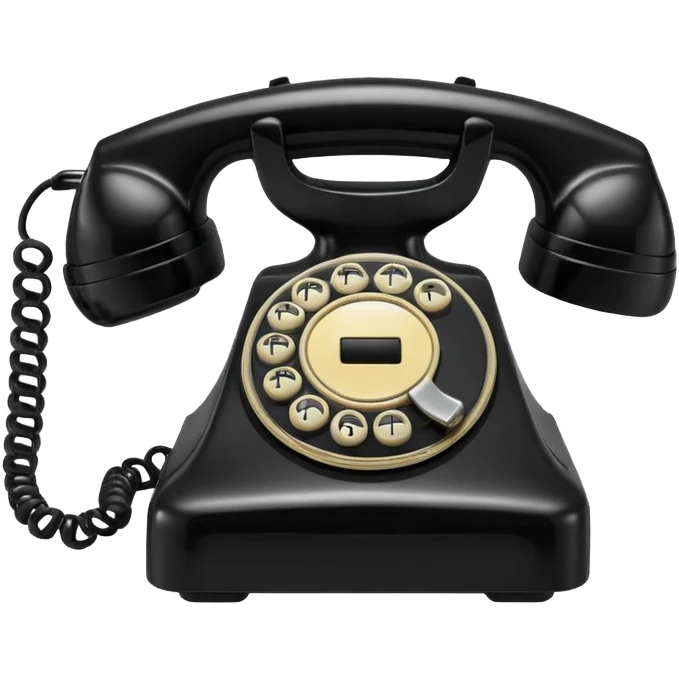retro black phone emoji