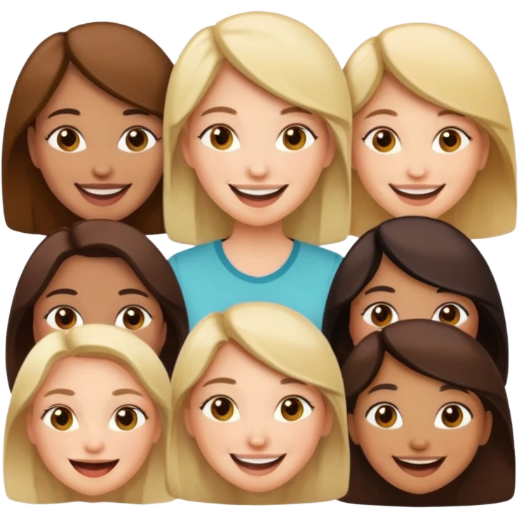 100 woman’s faces emoji