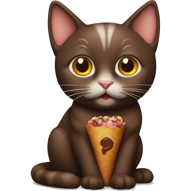 Cat with chocolate emoji