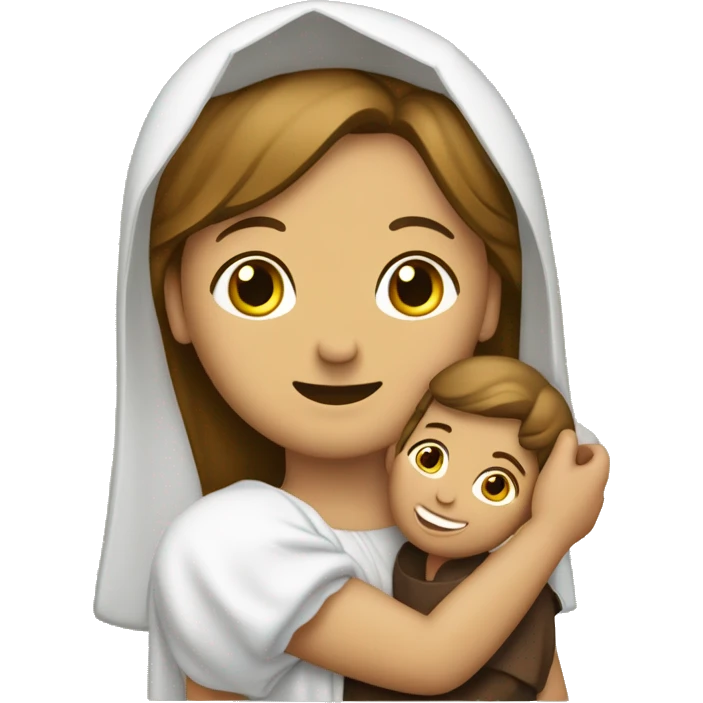 Vergine Maria con Gesù bambino in braccio emoji
