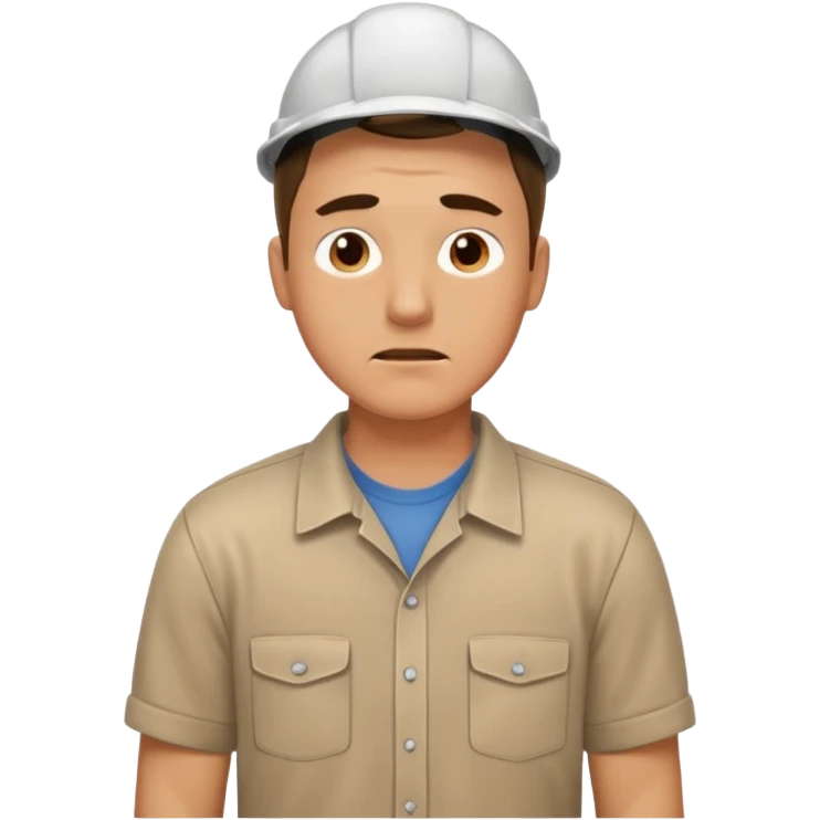 emoji of a man working, very tired, sweat running down his face emoji